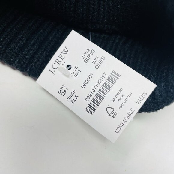 J Crew Womens One Size Fits Most Cable Knit Pom Pom Beanie Winter Hat BU653 1122 main image 2